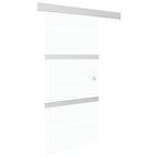 VidaXL Schuifdeur 102,5x205 cm ESG-glas en aluminium zilverkleurig