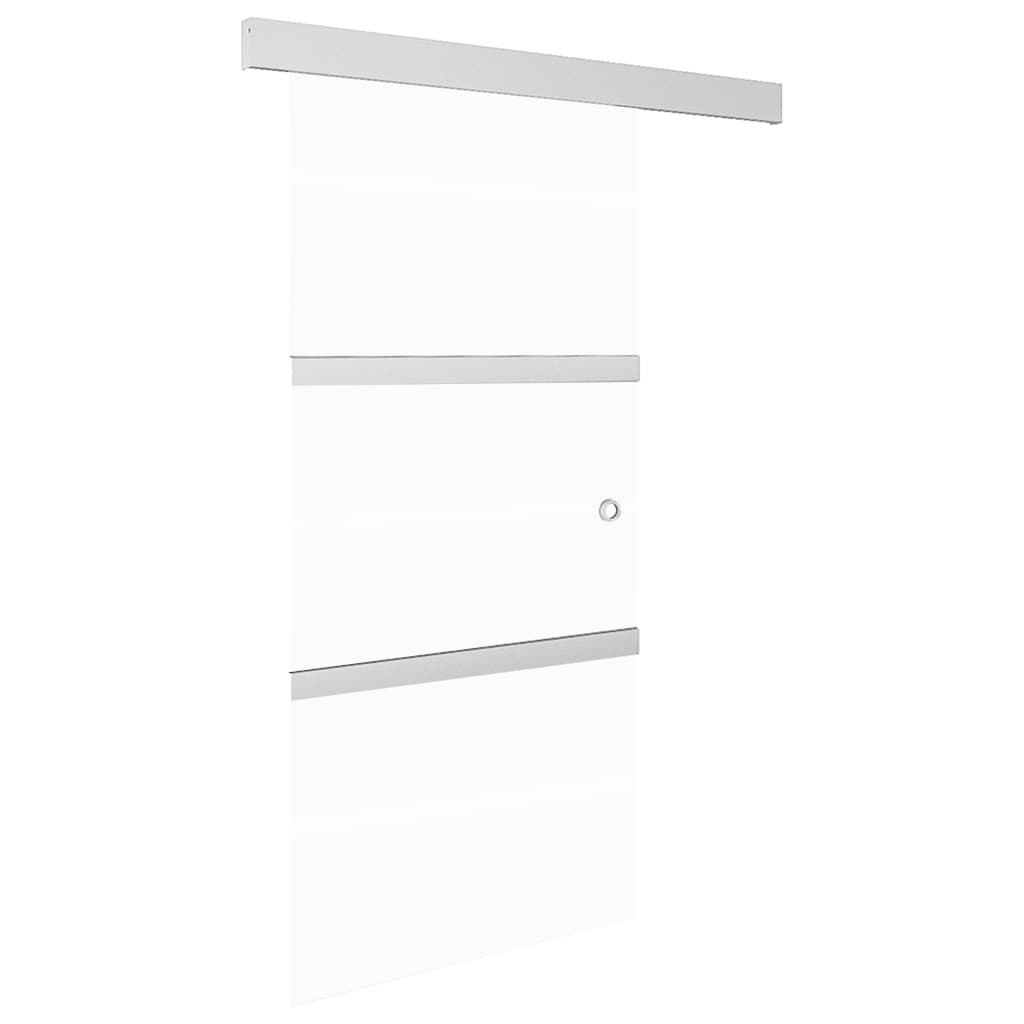 VidaXL Schuifdeur 102,5x205 cm ESG-glas en aluminium zilverkleurig