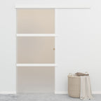 VidaXL Schuifdeur 102,5x205 cm ESG-glas en aluminium zilverkleurig