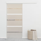VidaXL Schuifdeur 90x205 cm ESG-glas en aluminium zilverkleurig