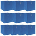 Vidaxl opbergboxen 10 st 32x32x32 cm stof blauw