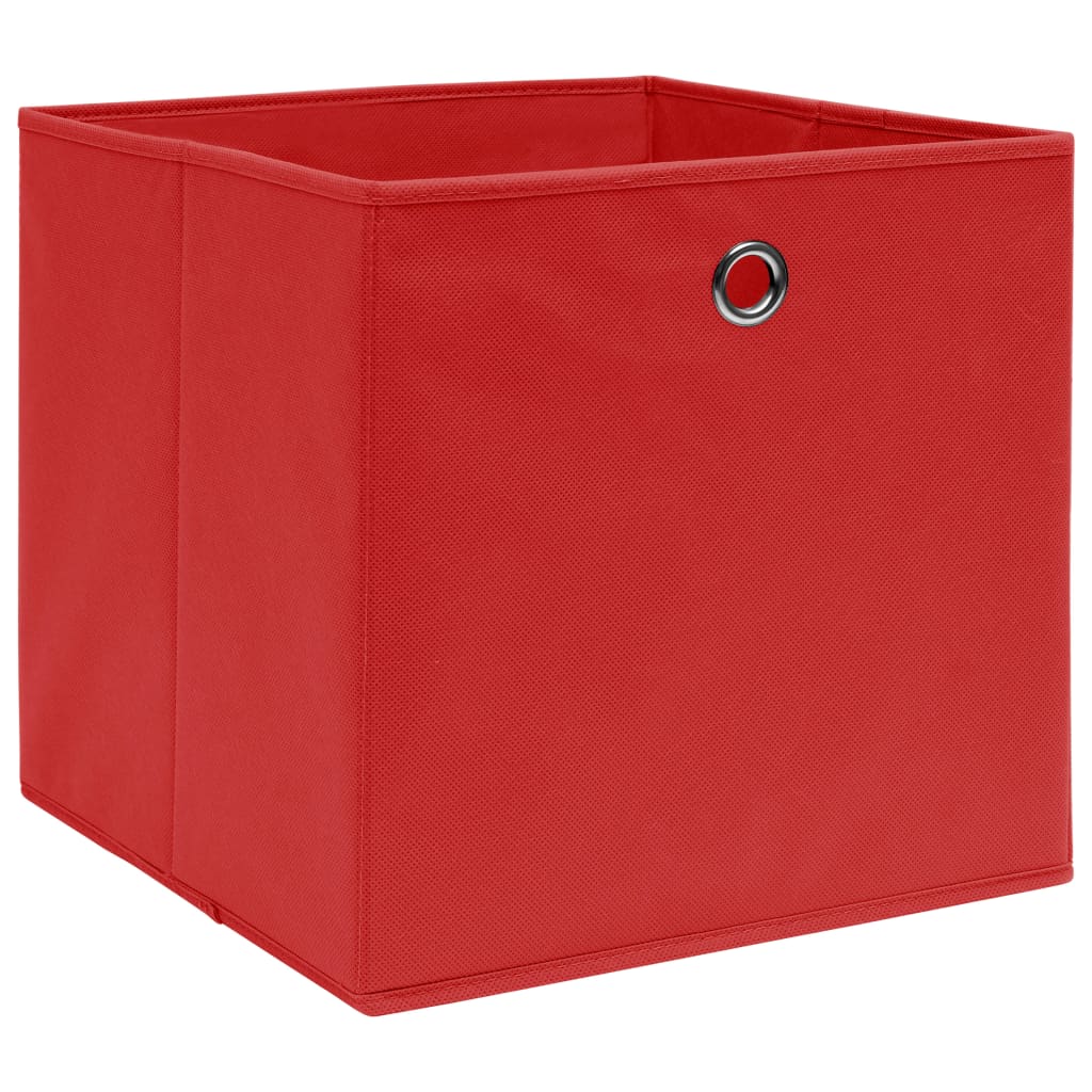 Vidaxl opbergboxen 4 st 32x32x32 cm stof rood