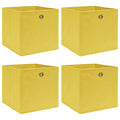 Vidaxl opbergboxen 4 st 32x32x32 cm stof geel