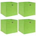 Vidaxl opbergboxen 4 st 32x32x32 cm stof groen