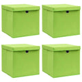 Vidaxl opbergboxen met deksel 4 st 32x32x32 cm stof groen