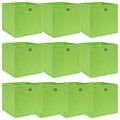 Vidaxl opbergboxen 10 st 32x32x32 cm stof groen
