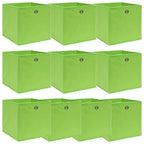 Vidaxl opbergboxen 10 st 32x32x32 cm stof groen