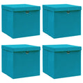 Vidaxl opbergboxen met deksel 4 st 32x32x32 cm stof babyblauw