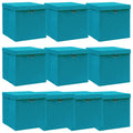 Vidaxl opbergboxen met deksel 10 st 32x32x32 cm stof babyblauw