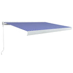 VidaXL Luifel handmatig 400x300 cm blauw en wit