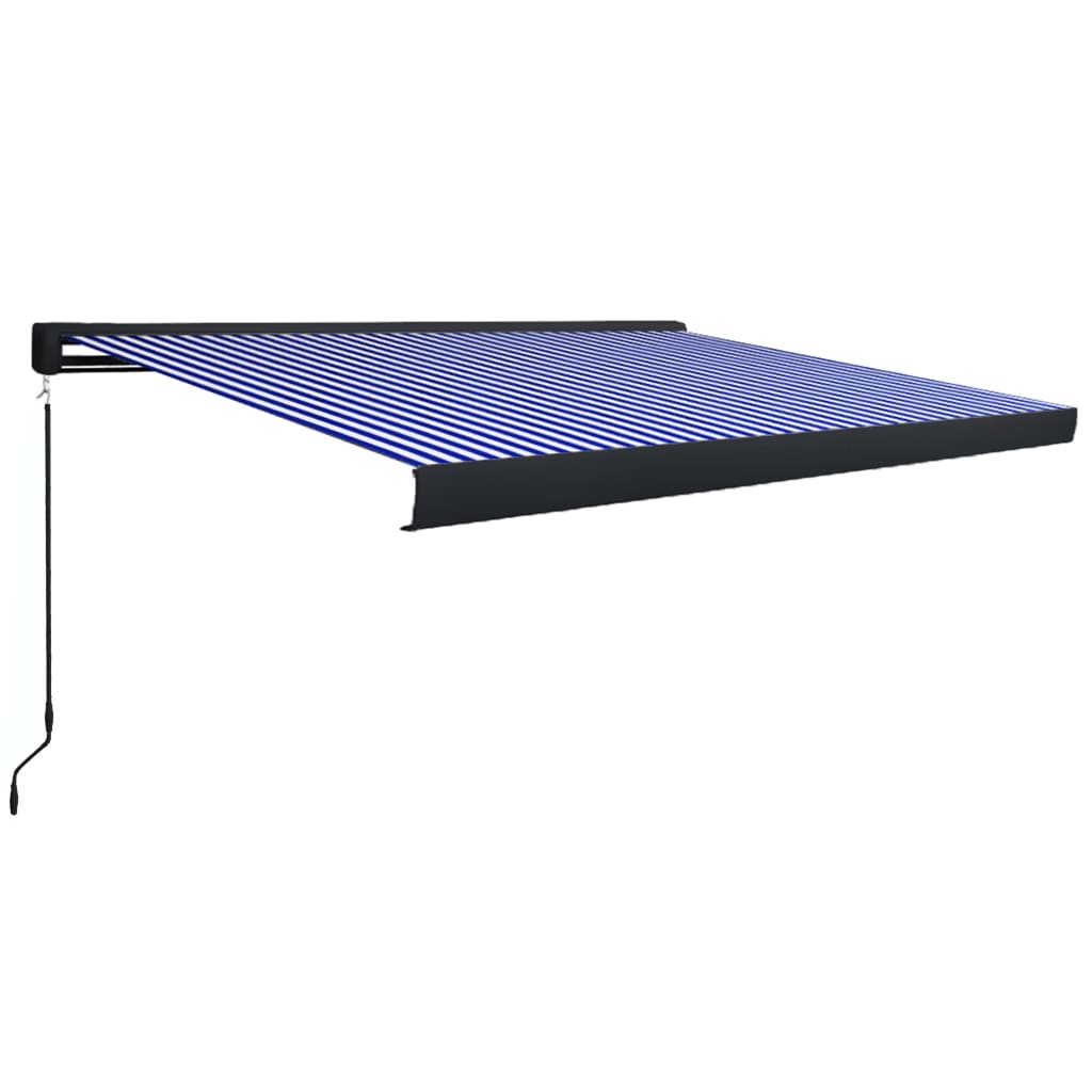 VidaXL Luifel handmatig 350x250 cm blauw en wit