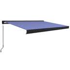 VidaXL Luifel handmatig 350x250 cm blauw en wit