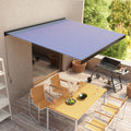 VidaXL Luifel handmatig 350x250 cm blauw en wit