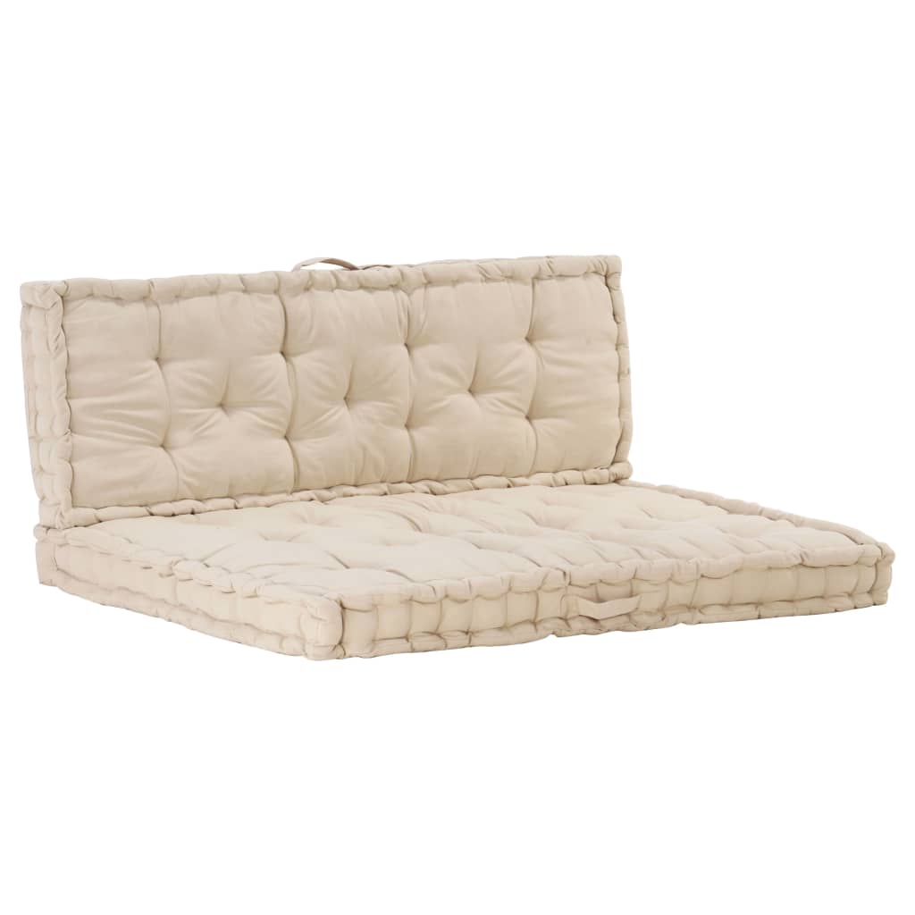 Vidaxl palletvloerkussens 2 st katoen beige