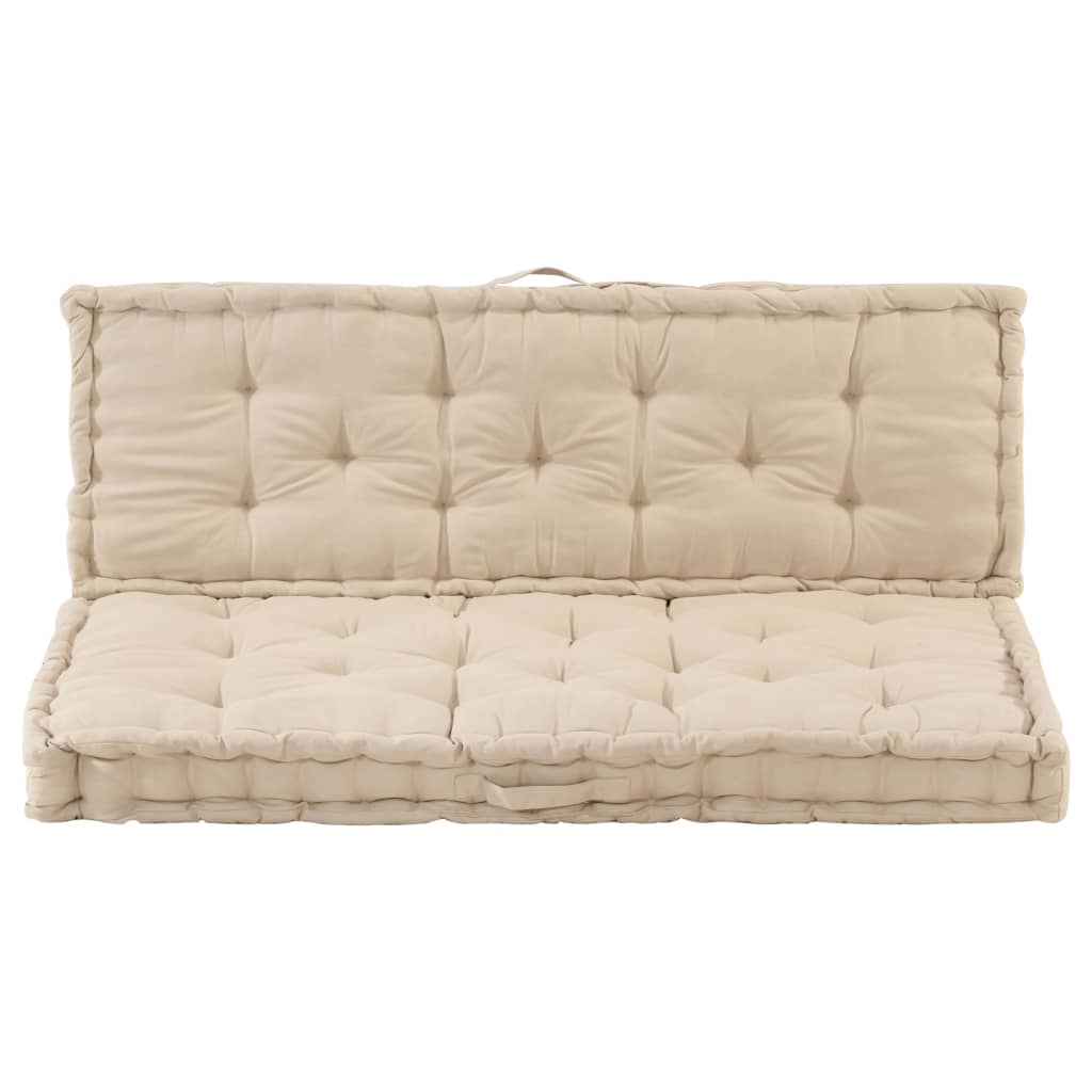 Vidaxl palletvloerkussens 2 st katoen beige
