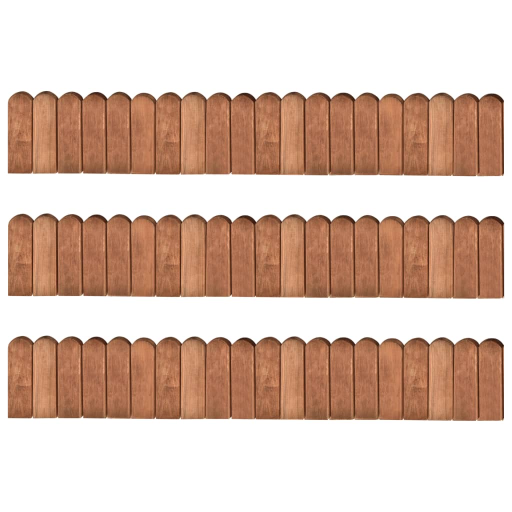 VidaXL Gazonranden 3 st 120 cm geïmpregneerd grenenhout