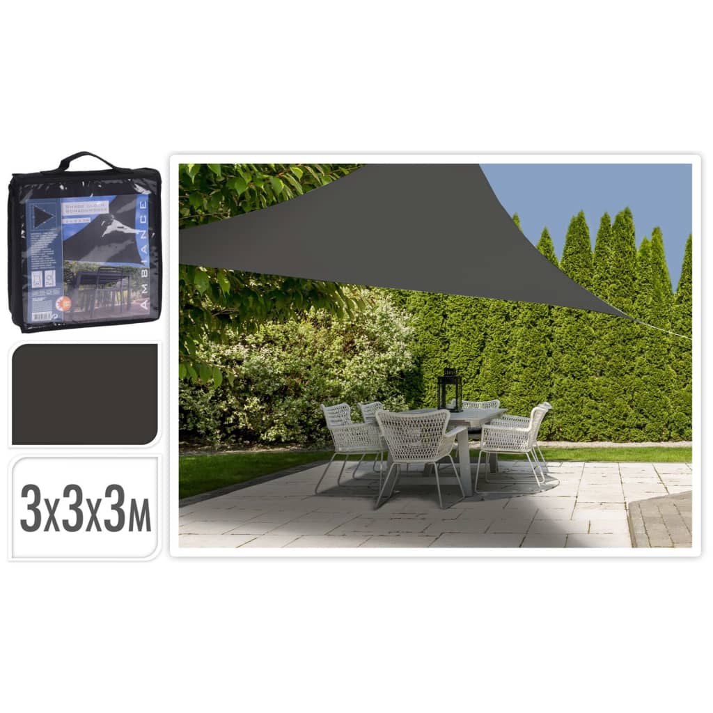 Progarden schaduwdoek driehoek 3x3x3 m donkergrijs
