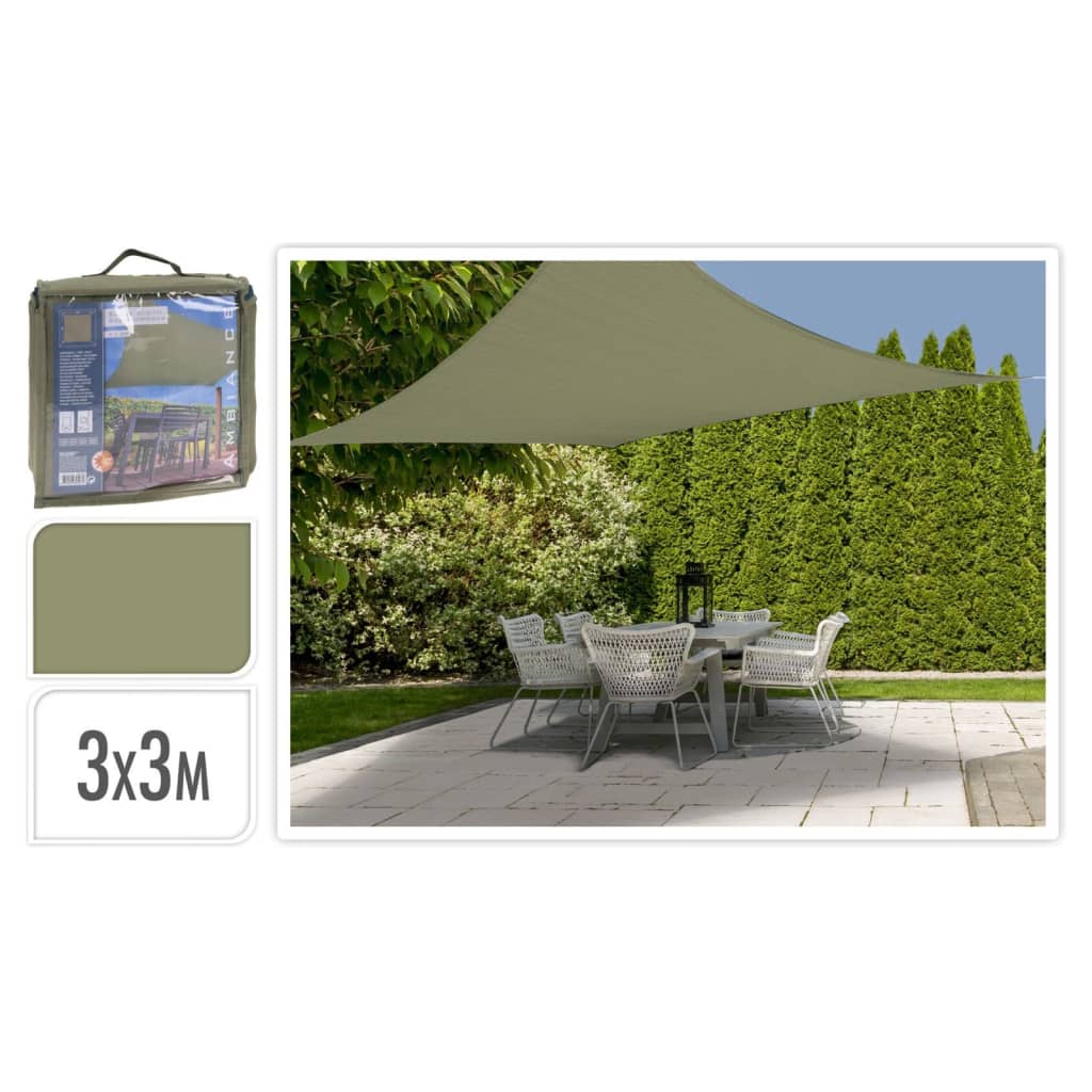 Progarden schaduwdoek vierkant 3x3 m groen