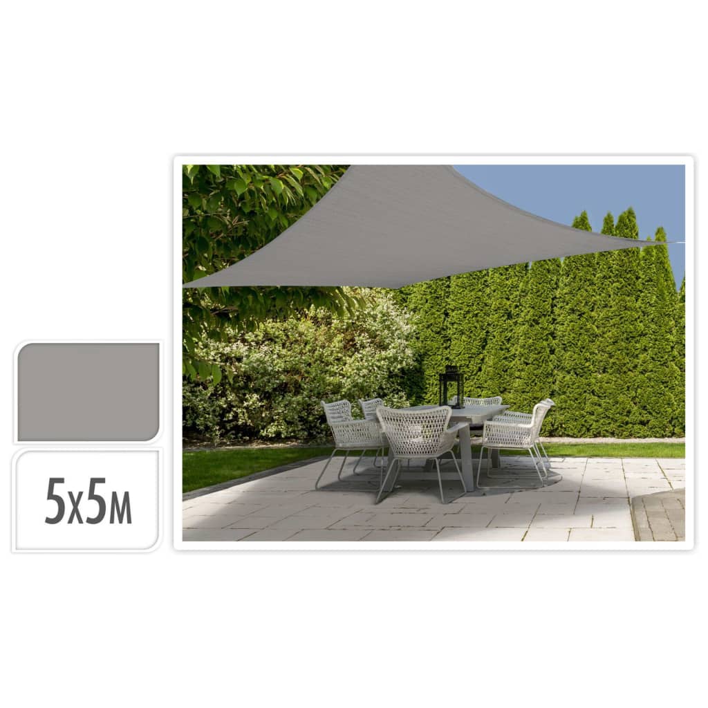 Pro garden schaduwdoek vierkant 5x5m donkergrijs