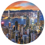 Wallart behangcirkel skyline by night 190 cm