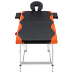 Vidaxl massagetafel inklapbaar 2 zones aluminium zwart en oranje