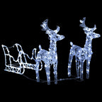 Vidaxl kerstversiering rendieren en slee 160 led's 130 cm acryl