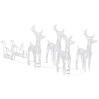 Vidaxl kerstdecoratie rendieren en slee 280x28x55 cm acryl