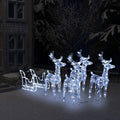 Vidaxl kerstdecoratie rendieren en slee 280x28x55 cm acryl
