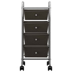 Vidaxl opbergtrolley met 4 lades mobiel kunststof zwart