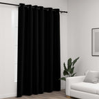 Vidaxl gordijn linnen-look verduisterend met ogen 290x245 cm zwart