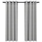 Vidaxl gordijnen linnen-look verduisterend ogen 2 st 140x175 cm grijs
