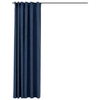 Vidaxl gordijn linnen-look verduisterend met haken 290x245 cm blauw