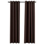 Vidaxl gordijnen linnen-look verduisterend ogen 2 st 140x225 cm taupe