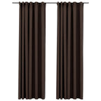 Vidaxl gordijnen linnen-look verduisterend haken 2 st 140x225 cm taupe