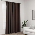 Vidaxl gordijn linnen-look verduisterend met haken 290x245 cm taupe