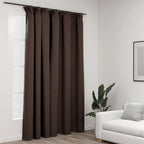 Vidaxl gordijn linnen-look verduisterend met haken 290x245 cm taupe