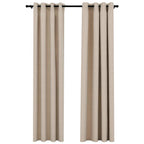 Vidaxl gordijnen linnen-look verduisterend ogen 2 st 140x245 cm beige