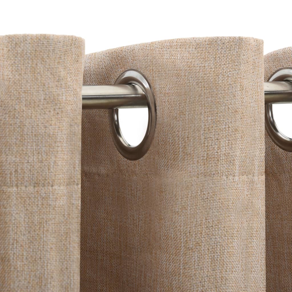 Vidaxl gordijnen linnen-look verduisterend ogen 2 st 140x245 cm beige