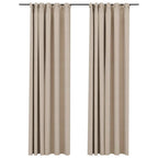Vidaxl gordijnen linnen-look verduisterend haken 2 st 140x225 cm beige