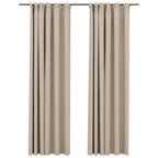 Vidaxl gordijnen linnen-look verduisterend haken 2 st 140x245 cm beige