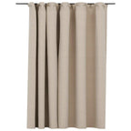 Vidaxl gordijn linnen-look verduisterend met haken 290x245 cm beige