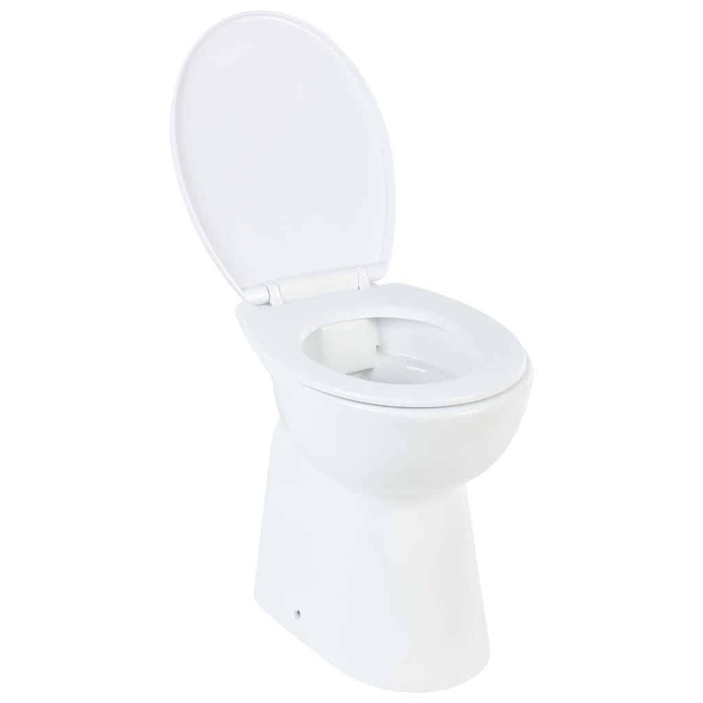 Vidaxl randloos toilet 7 cm extra hoogte soft-close keramiek wit