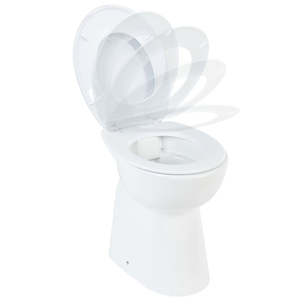Vidaxl randloos toilet 7 cm extra hoogte soft-close keramiek wit