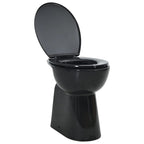 Vidaxl randloos toilet 7 cm extra hoogte soft-close keramiek zwart