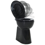 Vidaxl randloos toilet 7 cm extra hoogte soft-close keramiek zwart