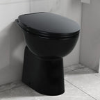 Vidaxl randloos toilet 7 cm extra hoogte soft-close keramiek zwart