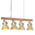 Vidaxl plafondlamp industrieel e27 mangohout messingkleurig