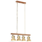 Vidaxl plafondlamp industrieel e27 mangohout messingkleurig