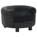 Vidaxl hondenbank 48x48x32 cm pluche en kunstleer zwart