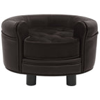 Vidaxl hondenbank 48x48x32 cm pluche en kunstleer bruin
